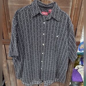Company One Women's Plus Size Button Up Casual Shirt Size 2X Short Sleeve Blue